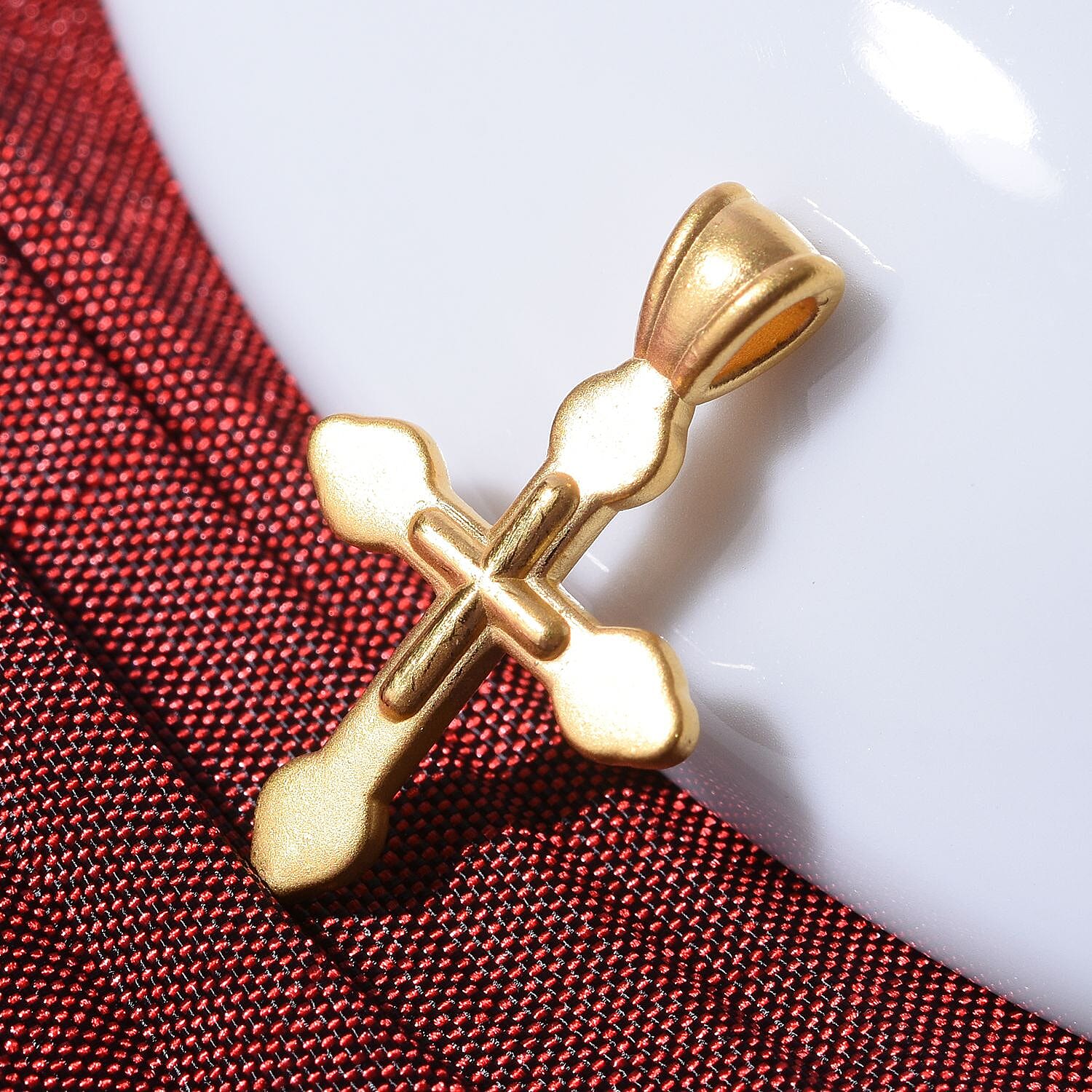 One Time Deal - 24K Yellow Gold (99% Purity) Cross Pendant