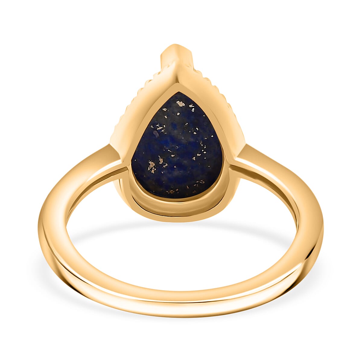 Lapis Lazuli Solitaire Ring In Gold Overlay Sterling Silver  4.455  Ct.