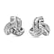 White Diamond Knot Earrings in Platinum Overlay Sterling Silver