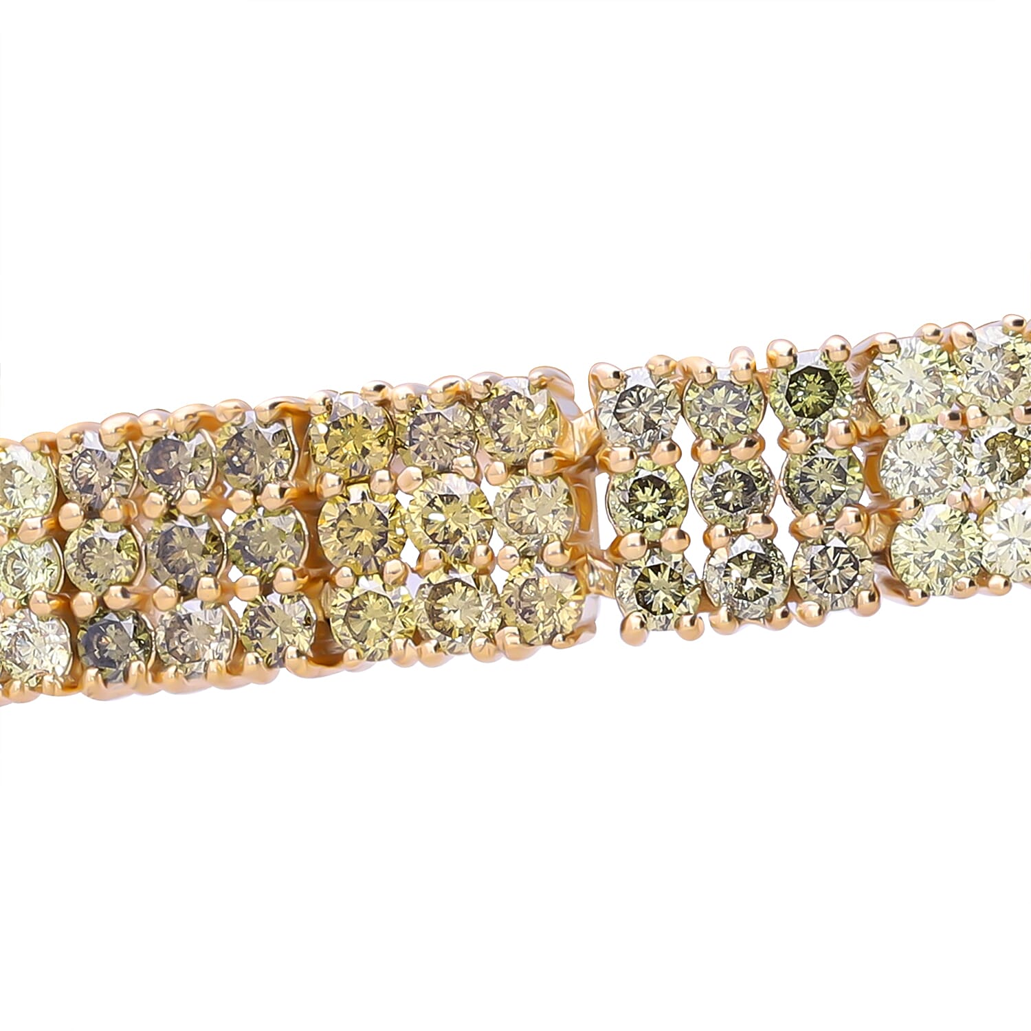 Biggest Diamond Closeout - 5th Avenue Commissioned - 10K Yellow Gold SGL Certified Natural Multi Color Diamond (SI-I1) Bracelet (Size - 7.25) 5.01 Ct. Gold wt 13.30 Gms