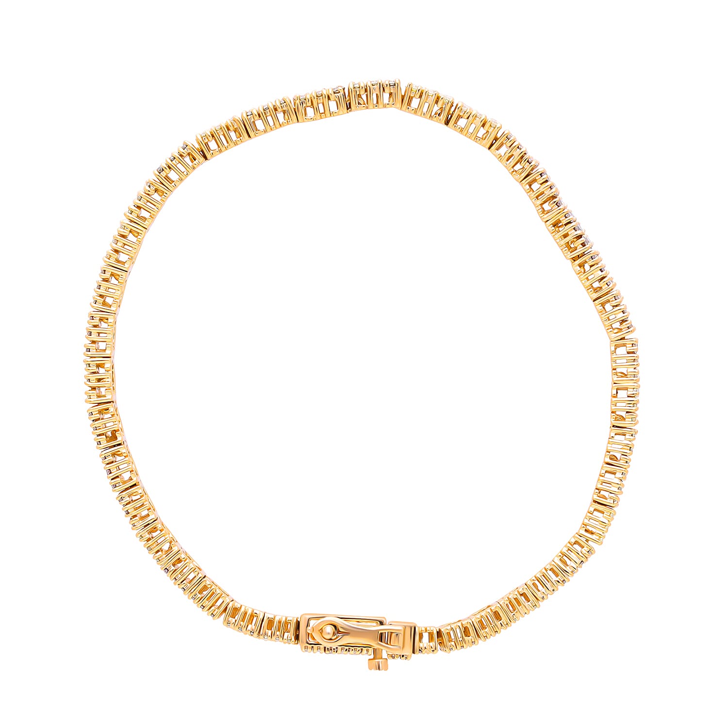 Biggest Diamond Closeout - 5th Avenue Commissioned - 10K Yellow Gold SGL Certified Natural Multi Color Diamond (SI-I1) Bracelet (Size - 7.25) 5.01 Ct. Gold wt 13.30 Gms