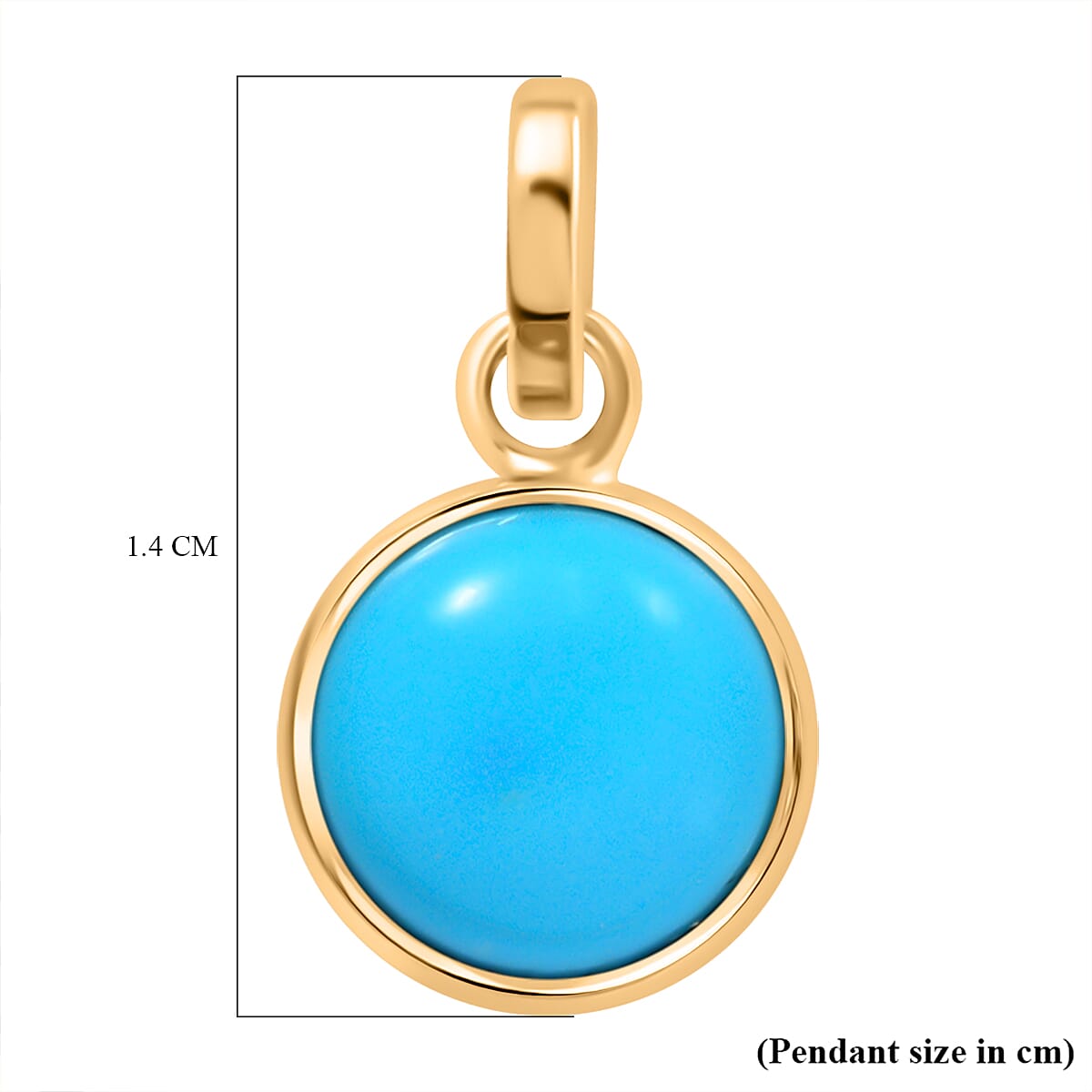 JCK Vegas Close Out - 9K Yellow Gold AA Arizona Sleeping Beauty Turquoise Solitaire Pendant 1.18 Ct