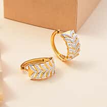 Designer Inspired- White Diamond Hoop Earrings