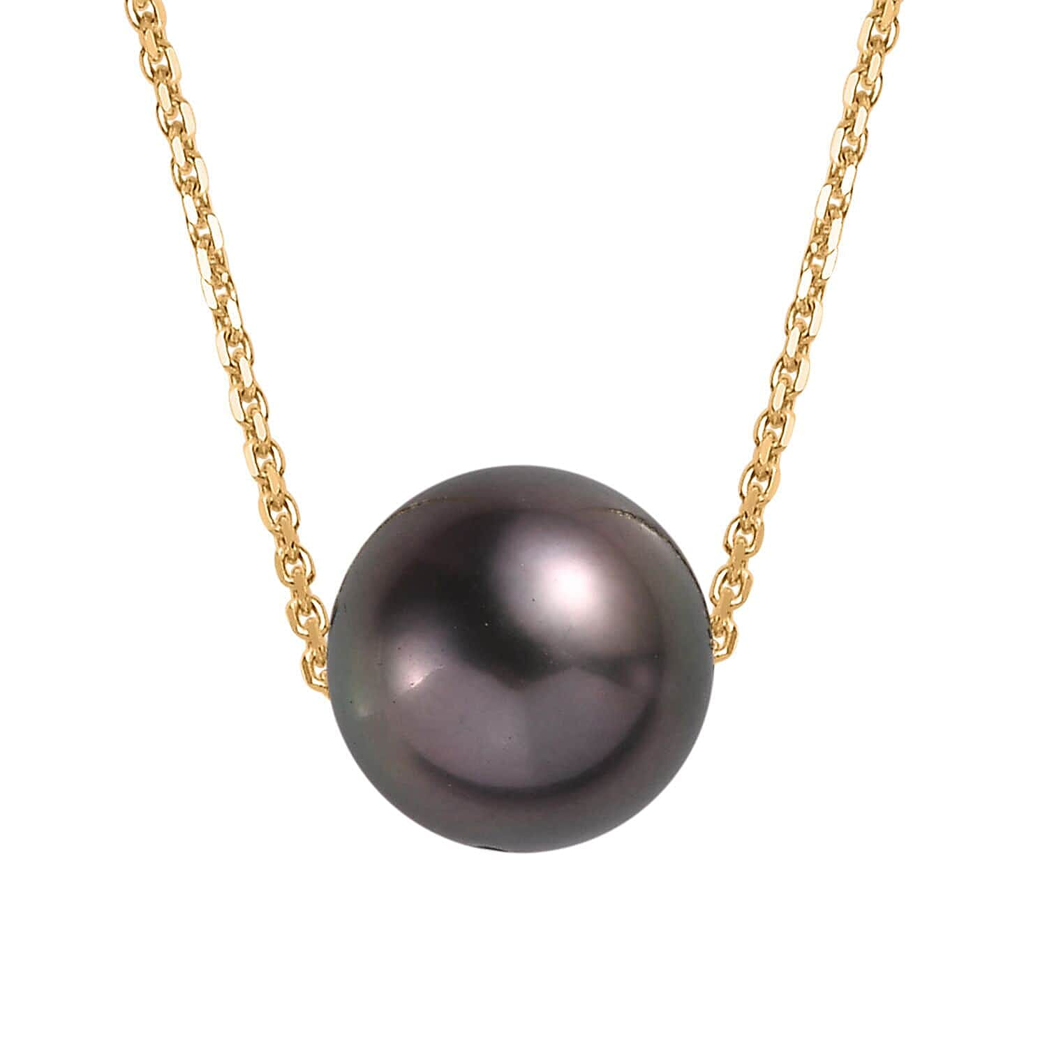 14K Yellow Gold  AAAA   Tahiti Pearl  Necklace (Size - 20) 4.50 ct,  Gold Wt. 1.44 Gms  4.500  Ct.