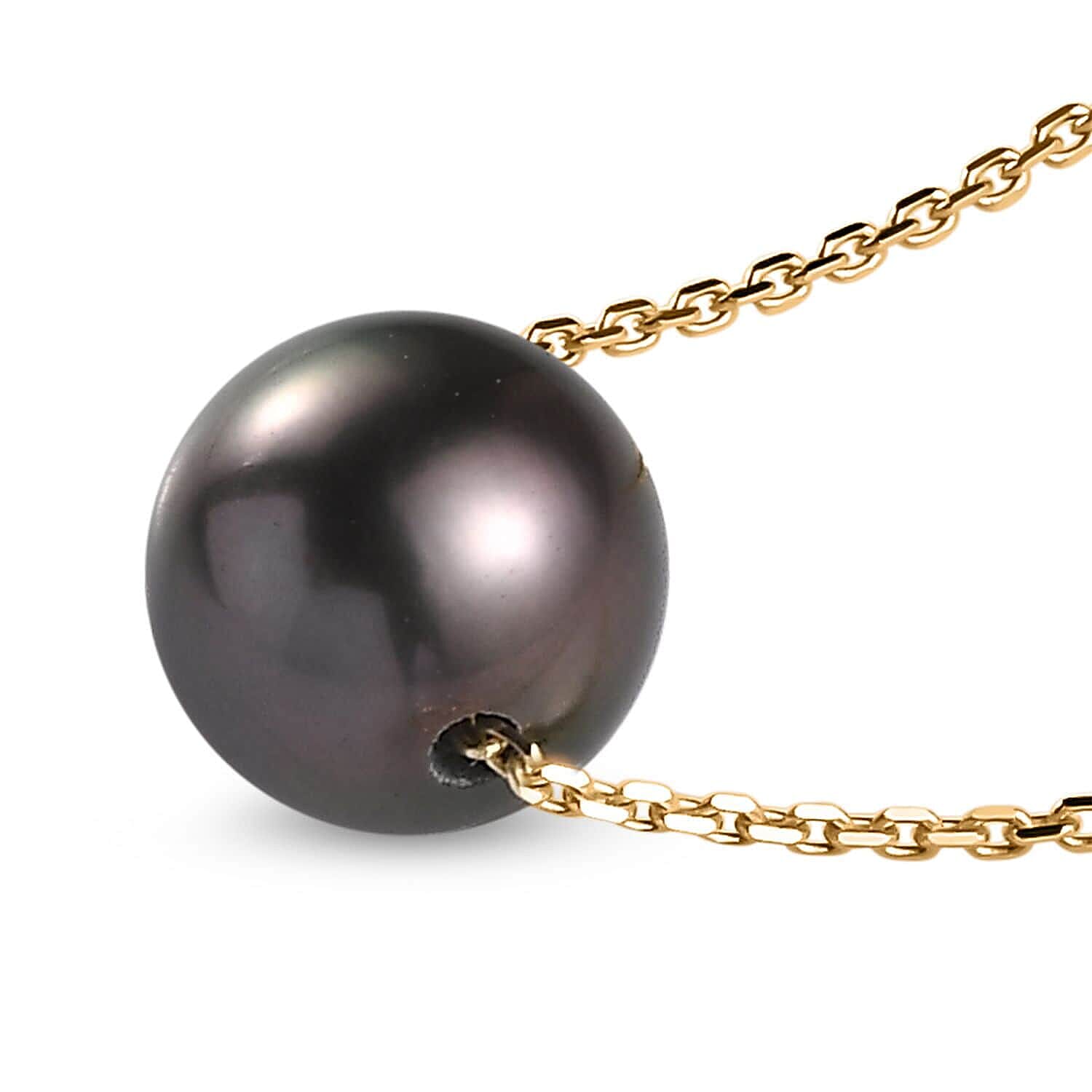 14K Yellow Gold  AAAA   Tahiti Pearl  Necklace (Size - 20) 4.50 ct,  Gold Wt. 1.44 Gms  4.500  Ct.