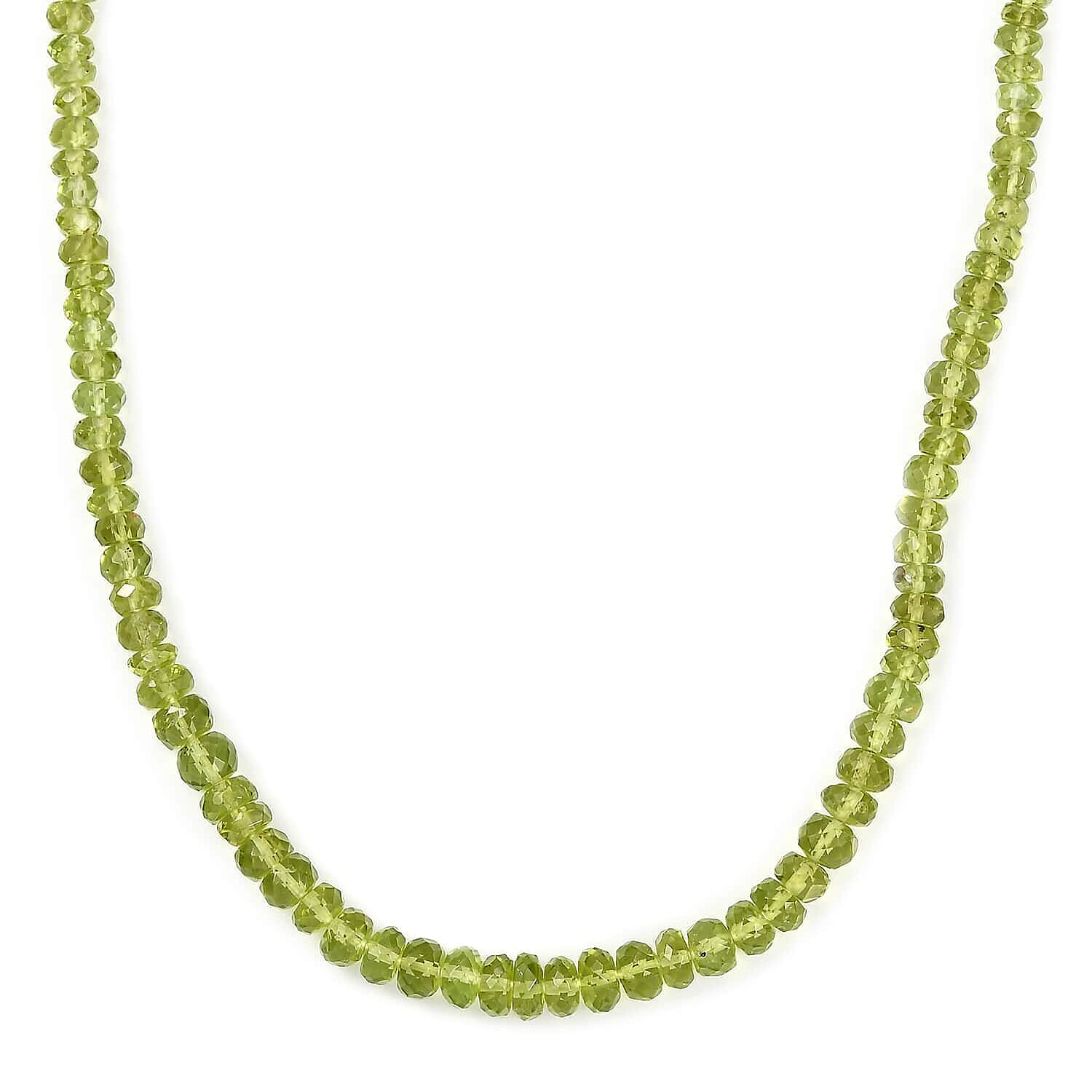 Peridot  Beads Necklace (Size - 18) in 18K YG Vermeil Sterling Silver 90.00 ct  90.000  Ct.