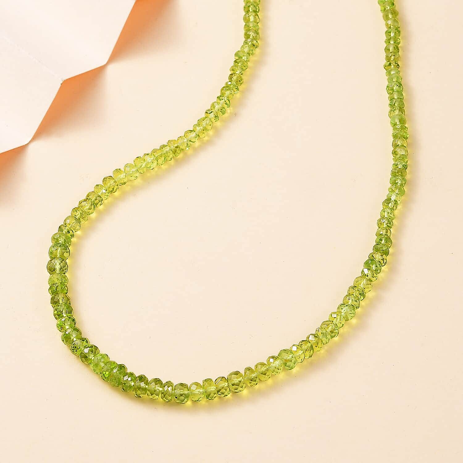 Peridot  Beads Necklace (Size - 18) in 18K YG Vermeil Sterling Silver 90.00 ct  90.000  Ct.