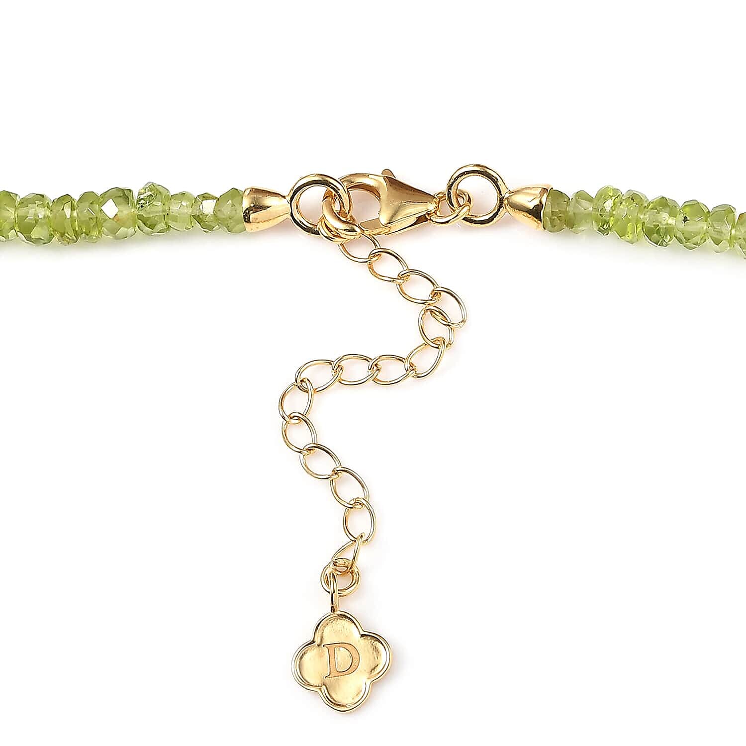 Peridot  Beads Necklace (Size - 18) in 18K YG Vermeil Sterling Silver 90.00 ct  90.000  Ct.