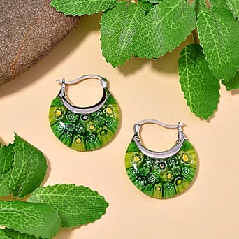 https://tjcuk.sirv.com/Products/78/9/7893968/Green-Color-Murano-Glass-Earring-in-rhodium-Sterling-Silver-0-01-ct-0-_7893968_1.jpg?w=342&h=342
