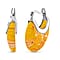 Multi Color Murano Glass Earring With Clasp in Rhodium Overlay Sterling Silver
