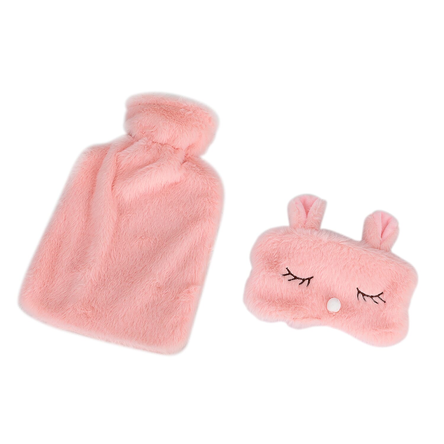 Set of 2  - Hot Water Bottle with Eye mask 1000ml - Pink