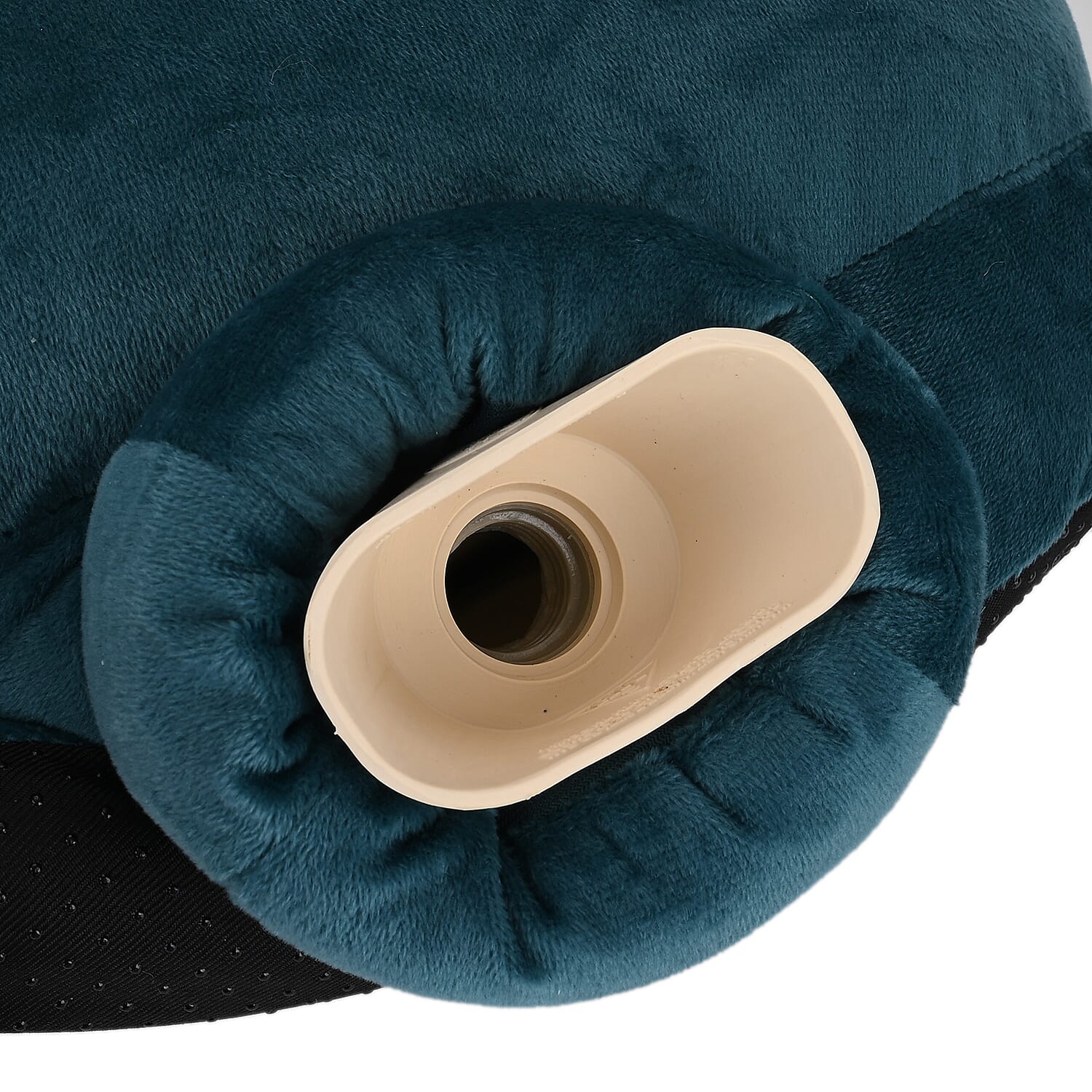 Huge Fluffy Warm Fleece Lined Multi Purpose Hot Water Bottle for your Hands, Feet- 2000ml - Green