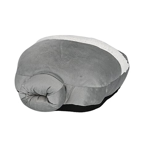 Huge Fluffy Warm Fleece Lined Multi Purpose Hot Water Bottle for your Hands, Feet- 2000ml - Grey