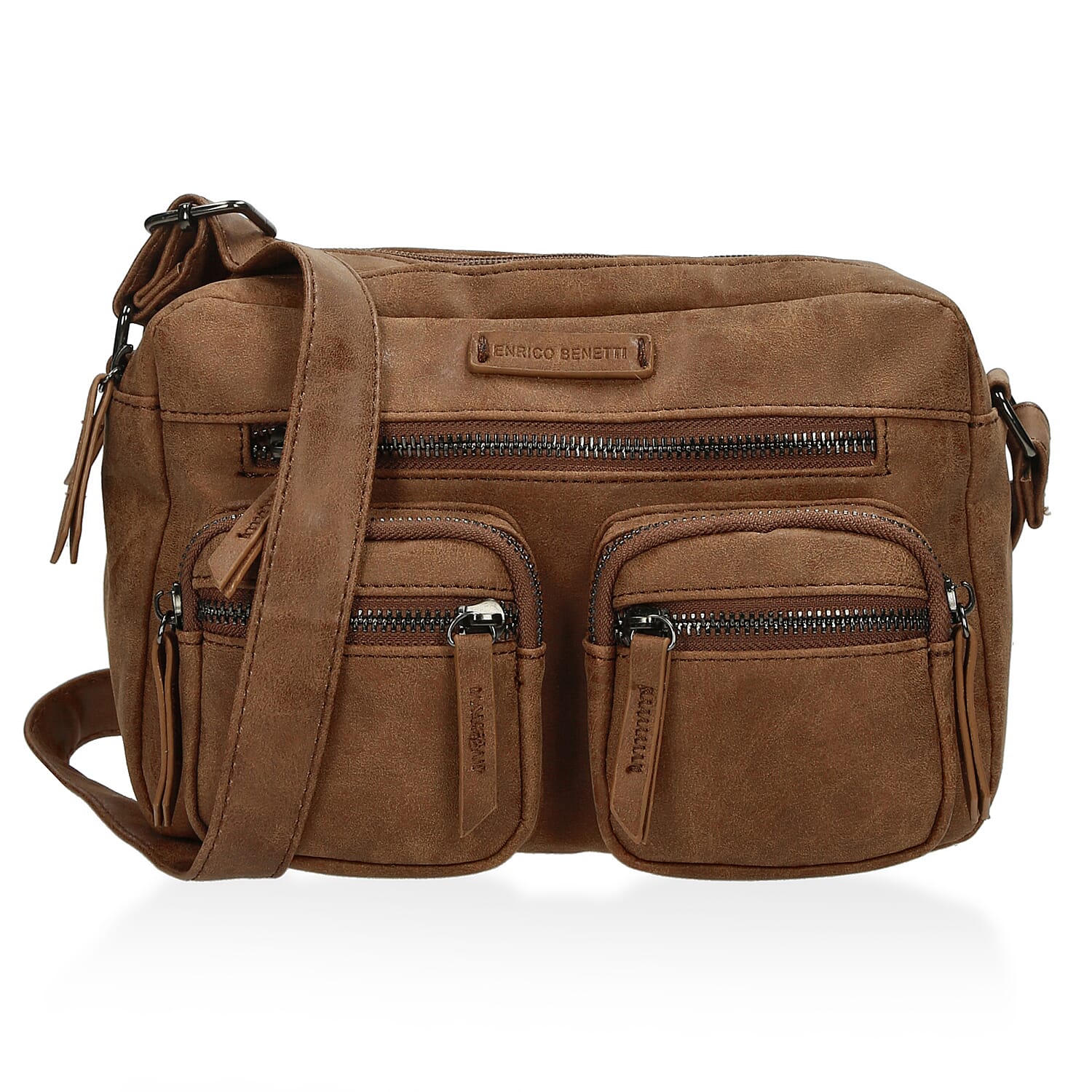 Enrico Benetti PU Shoulder Bag (Size 24x9x15 cm) - Camel