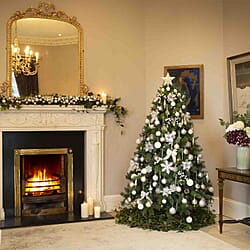 6.5ft Northern Lights Christmas Tree - Includes 120 Gold & Copper Decorations & 120 Clear Lights 1014 Tips - Diameter 122cm