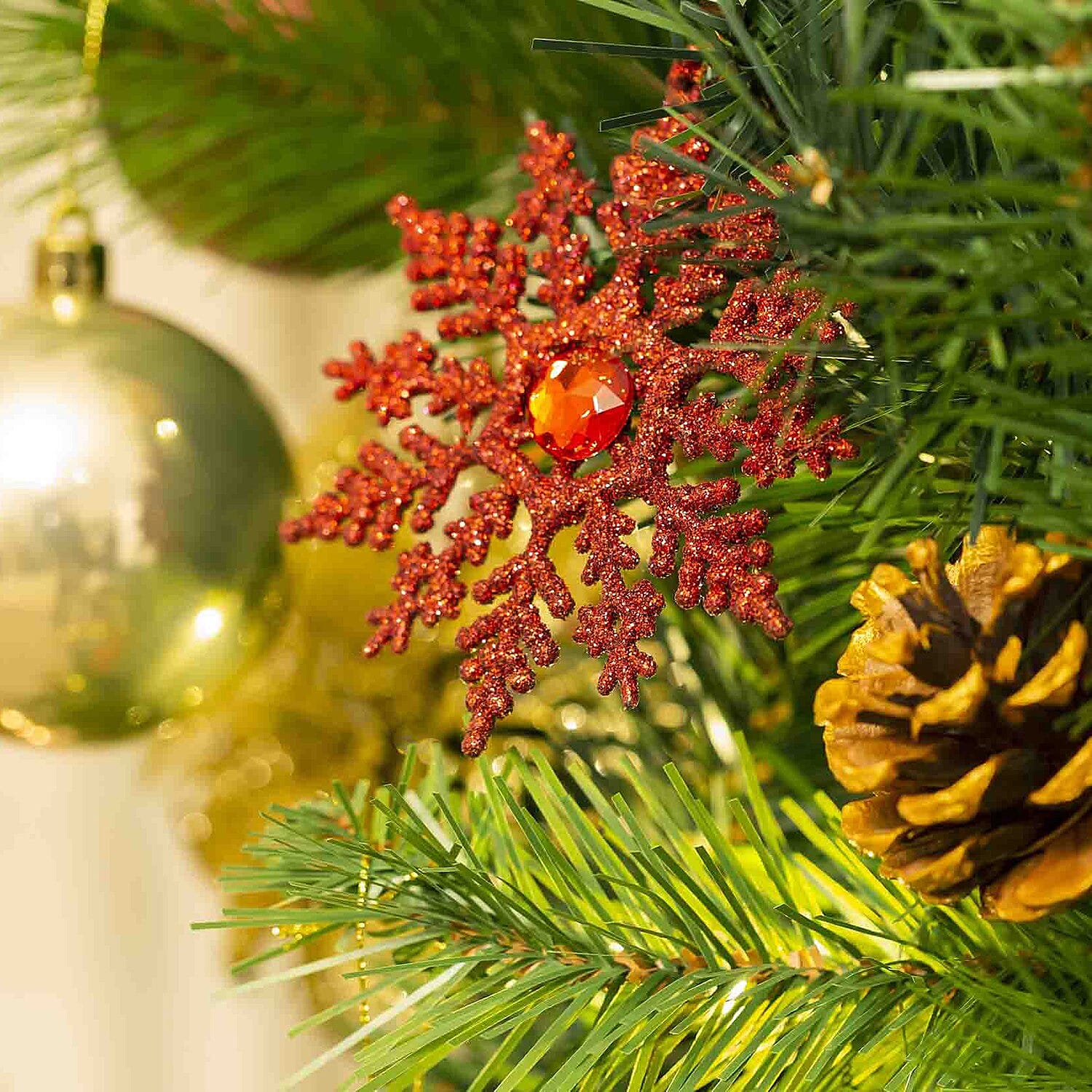 6.5ft La Fleurette Christmas Tree Includes 120 Pink/Ivory/Gold