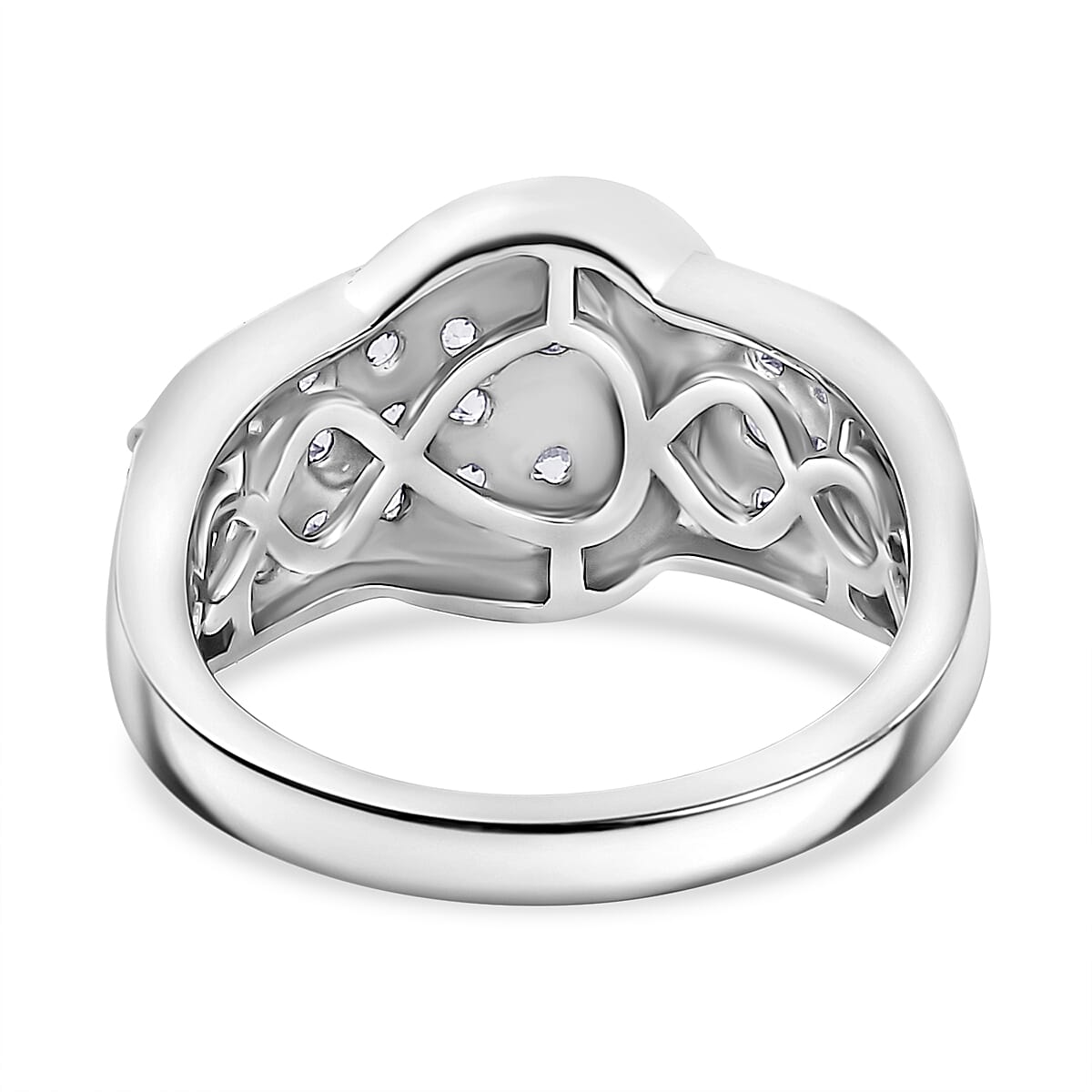 Designer Inspired - Natural Champagne Zircon Buckle Design Ring