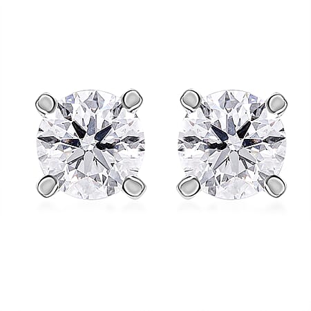 Luxuriant Diamond -SGL Certified 9K White Gold 1ct Lab Grown Diamond (VS-GH) Earrings (Push Back)