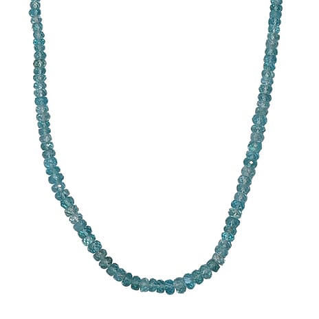 Lagoon Blue Apatite  Necklace (Size - 18)  Sterling Silver 100.000  Ct.