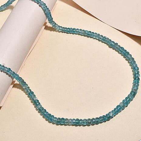 Lagoon Blue Apatite  Necklace (Size - 18)  Sterling Silver 100.000  Ct.