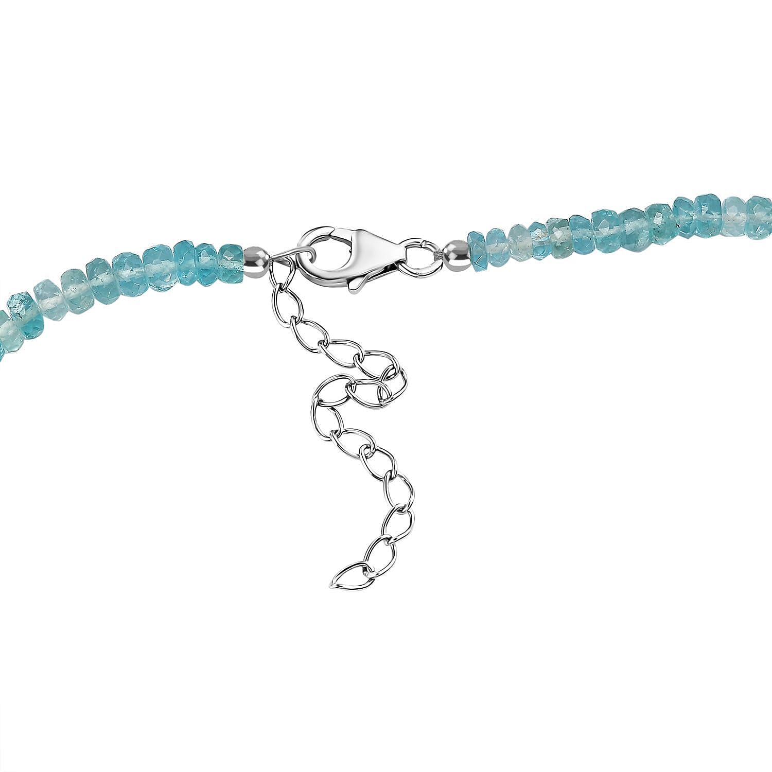 Lagoon Blue Apatite Necklace (Size - 18) Sterling Silver 100.00 Ct. Lagoon Blue Apatite Necklace (Size - 18) Sterling Silver 100.00 Ct.