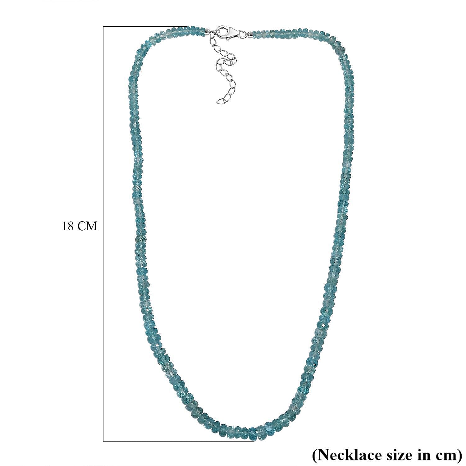 Lagoon Blue Apatite Necklace (Size - 18) Sterling Silver 100.00 Ct. Lagoon Blue Apatite Necklace (Size - 18) Sterling Silver 100.00 Ct.
