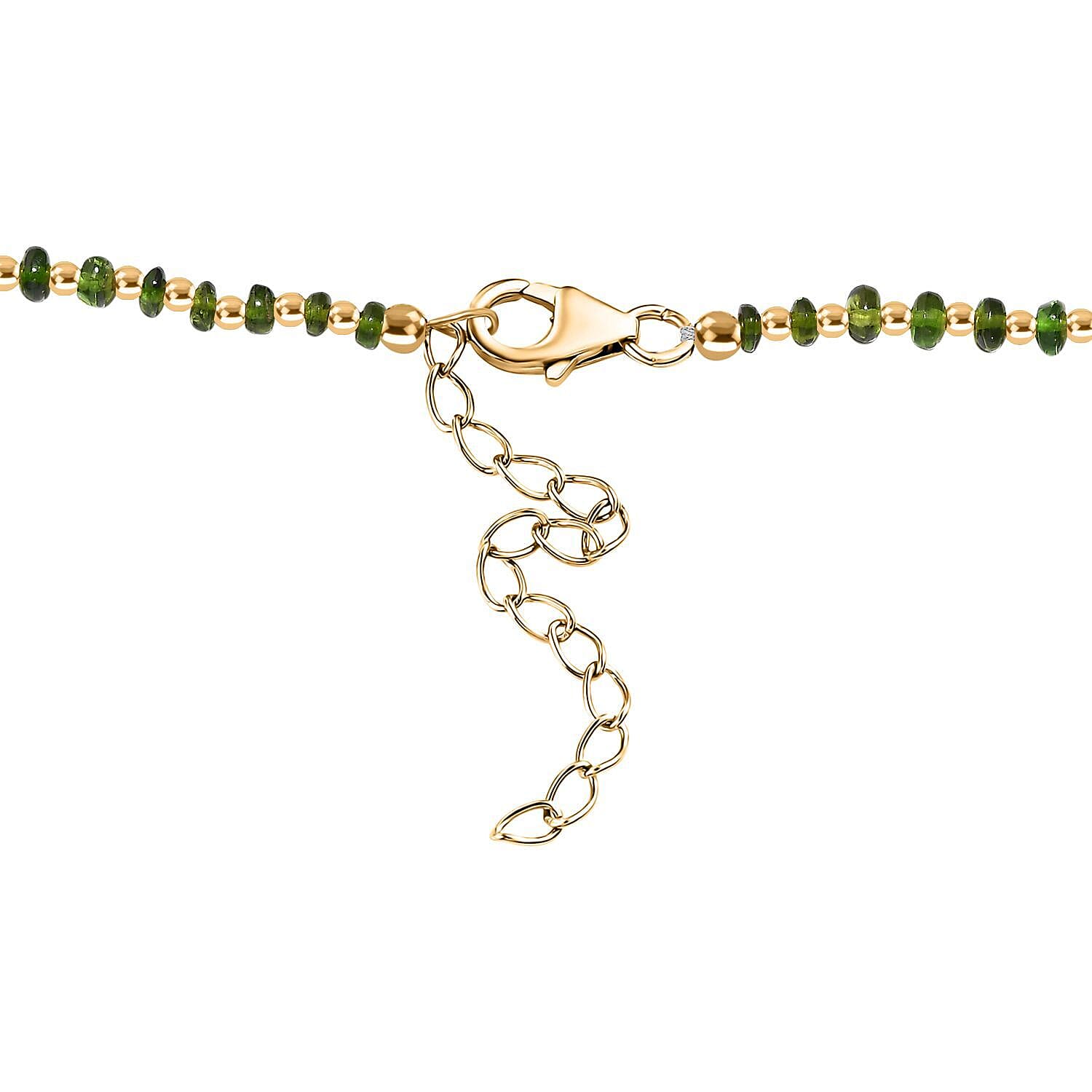 Natural Chrome Diopside  Necklace (Size - 18)  Sterling Silver 60.00 ct