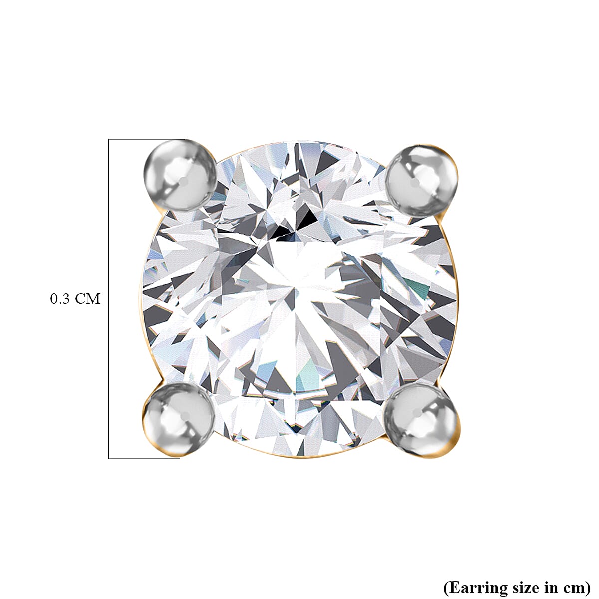 9K Yellow Gold Natural White Diamond Earring 0.25 Cts