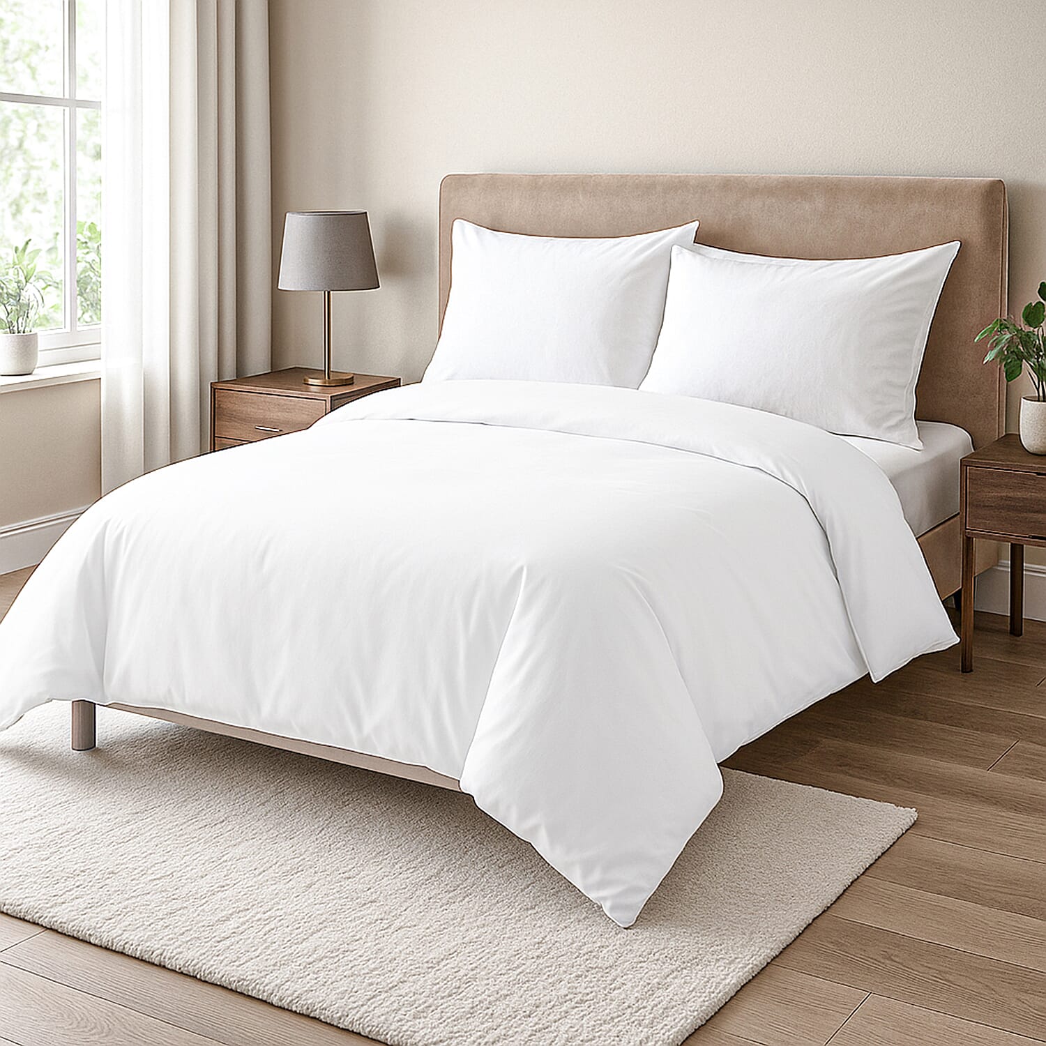 Pure Bamboo Bedding Set - Duvet Cover - Fitted Sheet - 2 x Pillowcases