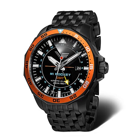 VOSTOK EUROPE Rocket N1 Automatic Movt. 20ATM WR Mens Watch with Black PVD Bracelet