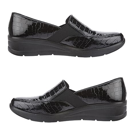 Ladies Shoe (Size 3) - Black Croc