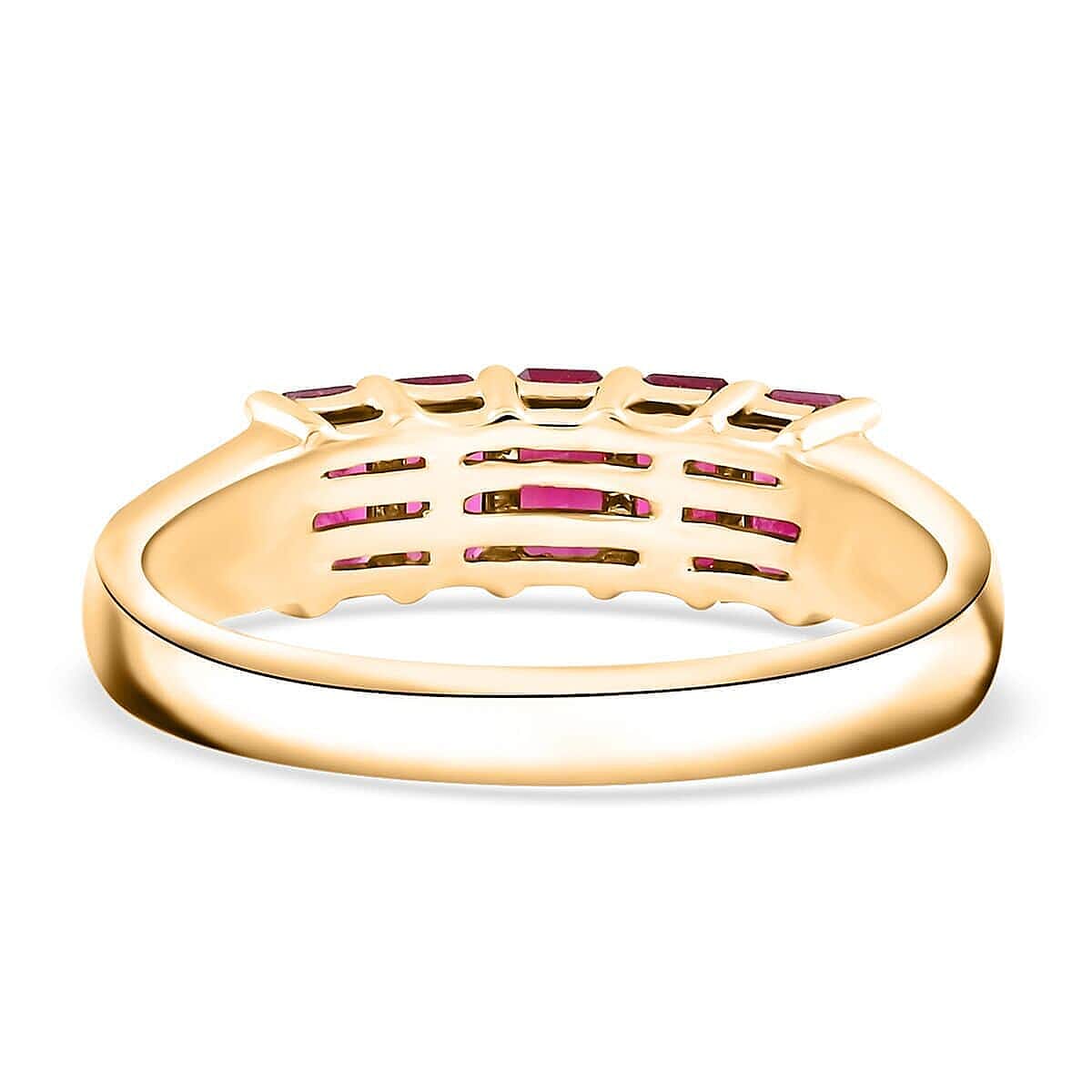 14K Yellow Gold  AAA   Mozambique Ruby ,  White Diamond  I2 Ring 1.50 ct,  Gold Wt. 3.48 Gms  1.500  Ct.