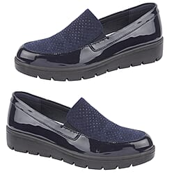 Ladies BARBARA Crinkle Patent Comfort Shoe