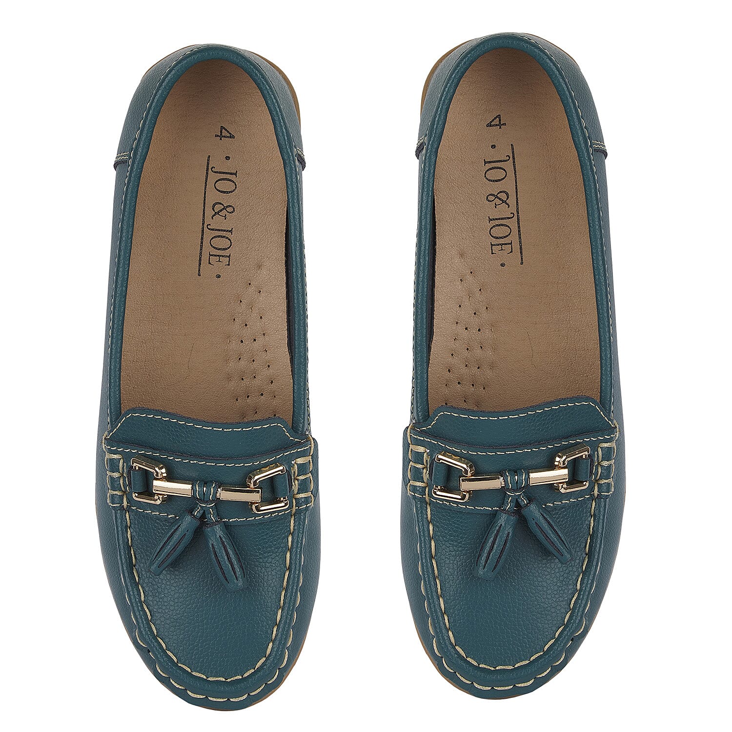 JO & JOE Ladies CLASSIC Leather Loafer with Tassel (Size 4) - Jasper Green