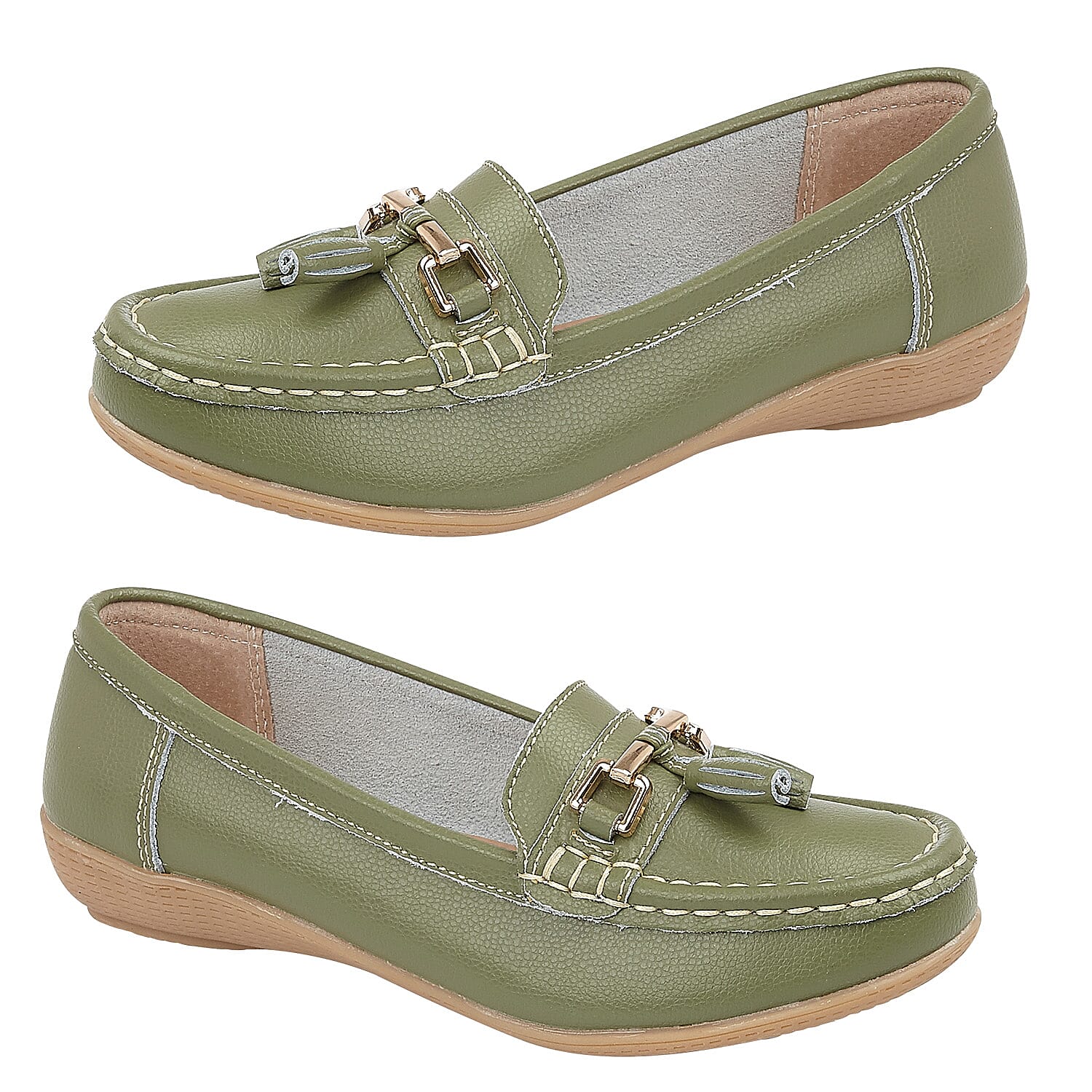 JO & JOE Ladies CLASSIC Leather Loafer with Tassel (Size 7) - Mistletoe