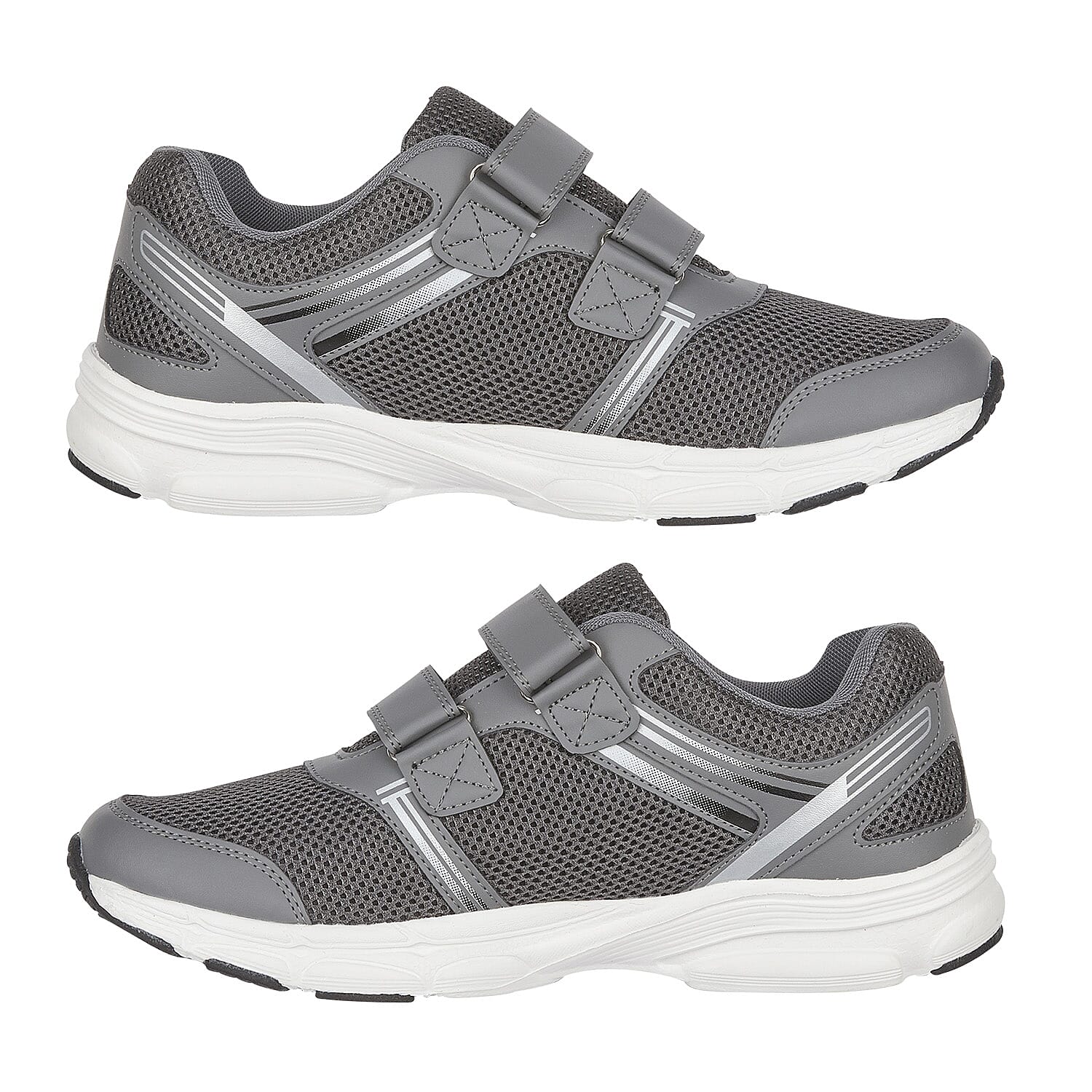 Mens Mathis Lightweight Wide Fit Two Strap Trainers (Size 9) - Grey