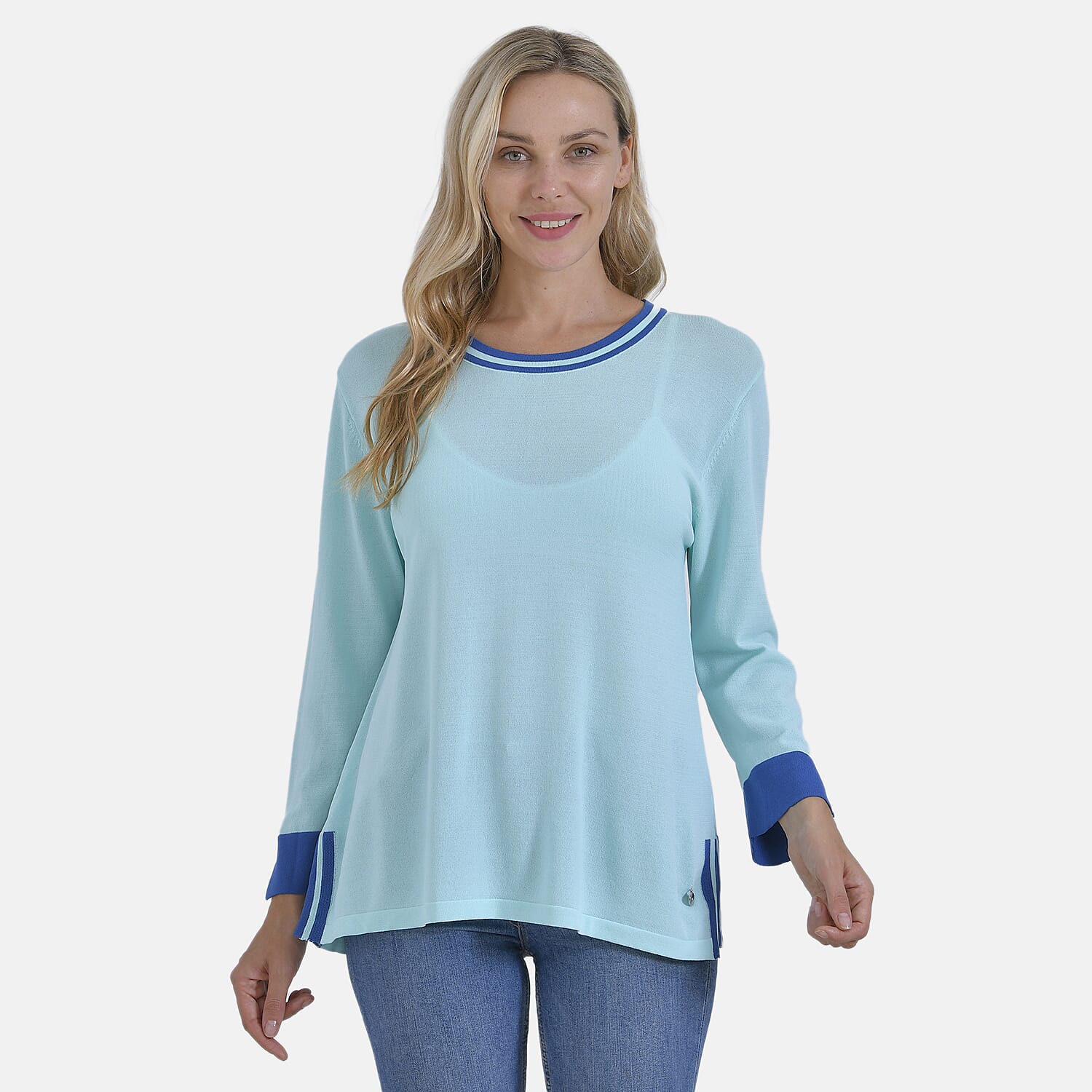 La Marey Round Neck Quarter Sleeve Jersey Jumper