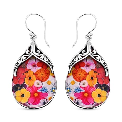 Resin  Earring  Sterling Silver 9.00 ct  9.000  Ct.