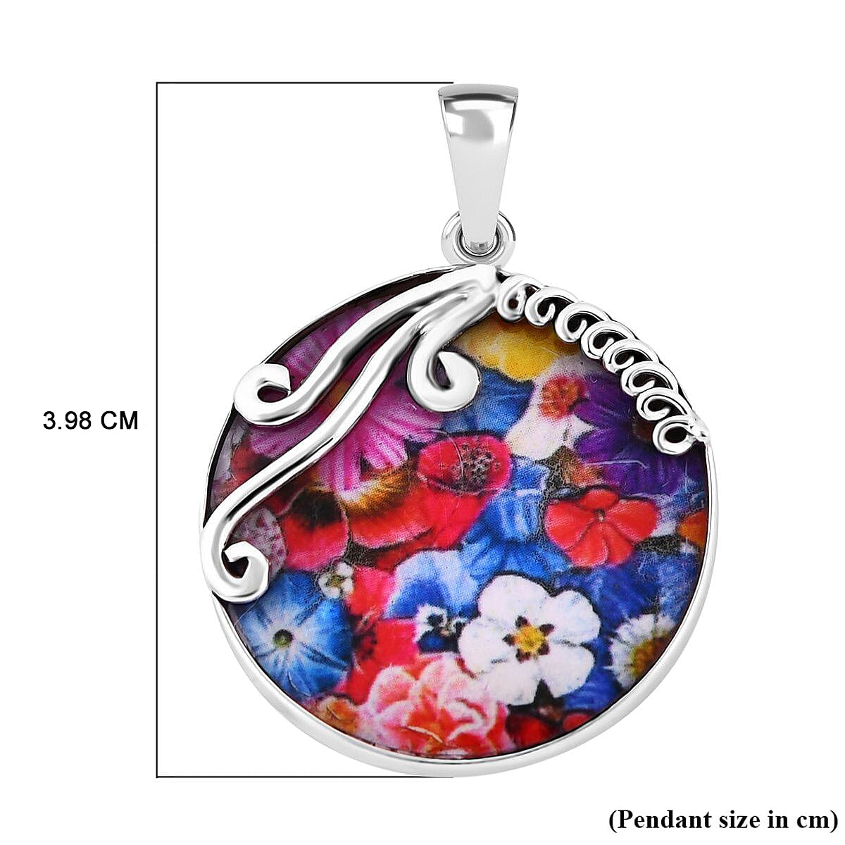 Resin  Pendant  Sterling Silver 5.00 ct  5.000  Ct.