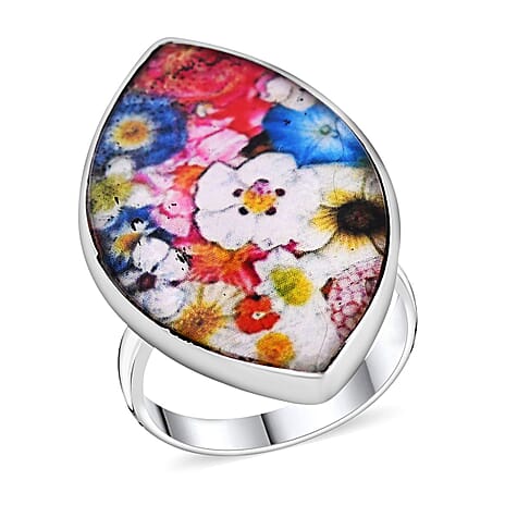 Resin  Ring  Sterling Silver 4.50 ct  4.500  Ct.