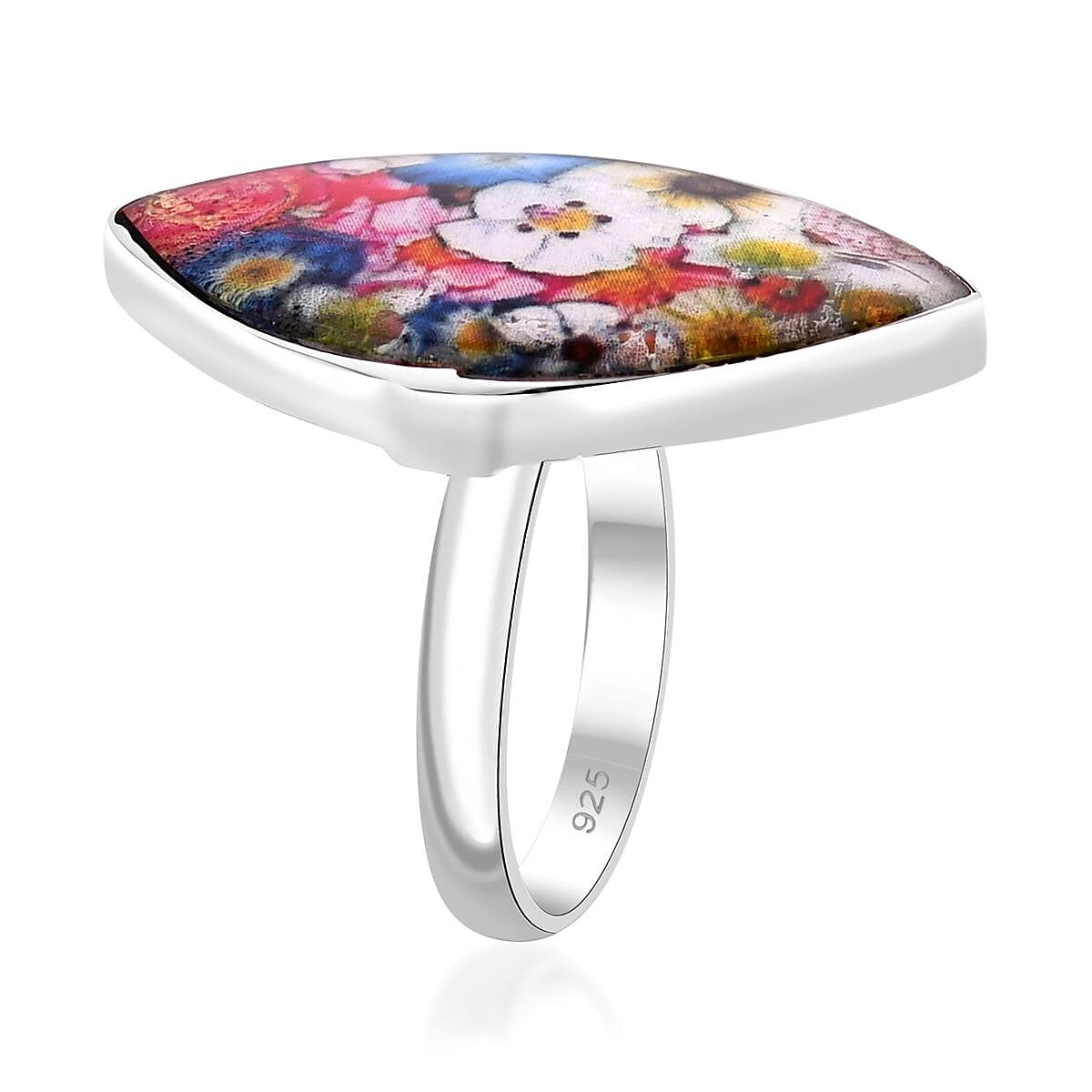 Resin  Ring  Sterling Silver 4.50 ct  4.500  Ct.