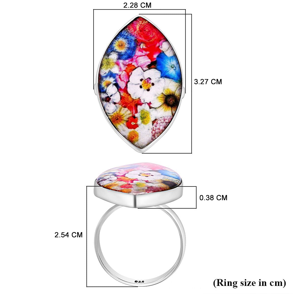 Resin  Ring  Sterling Silver 4.50 ct  4.500  Ct.