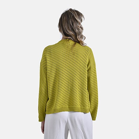 La Marey 100% Cotton Cozy Knit Round Neck Jumper (Size L) - Green