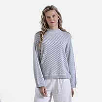 La Marey 100% Cotton Cozy Knit Round Neck Jumper (Size S) - Grey