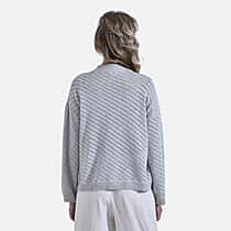 La Marey 100% Cotton Cozy Knit Round Neck Jumper (Size S) - Grey