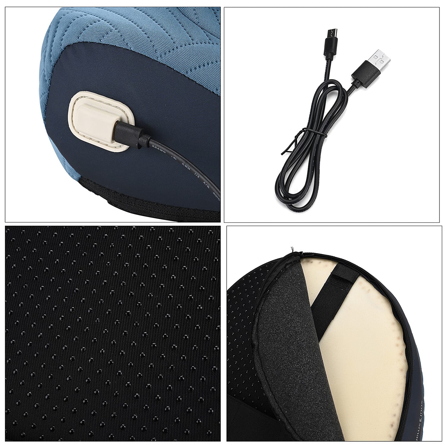 Soul Smart Kneading Neck & Body Massager - 90 min Run Time (Size 250x220x185mm) - Black & Blue