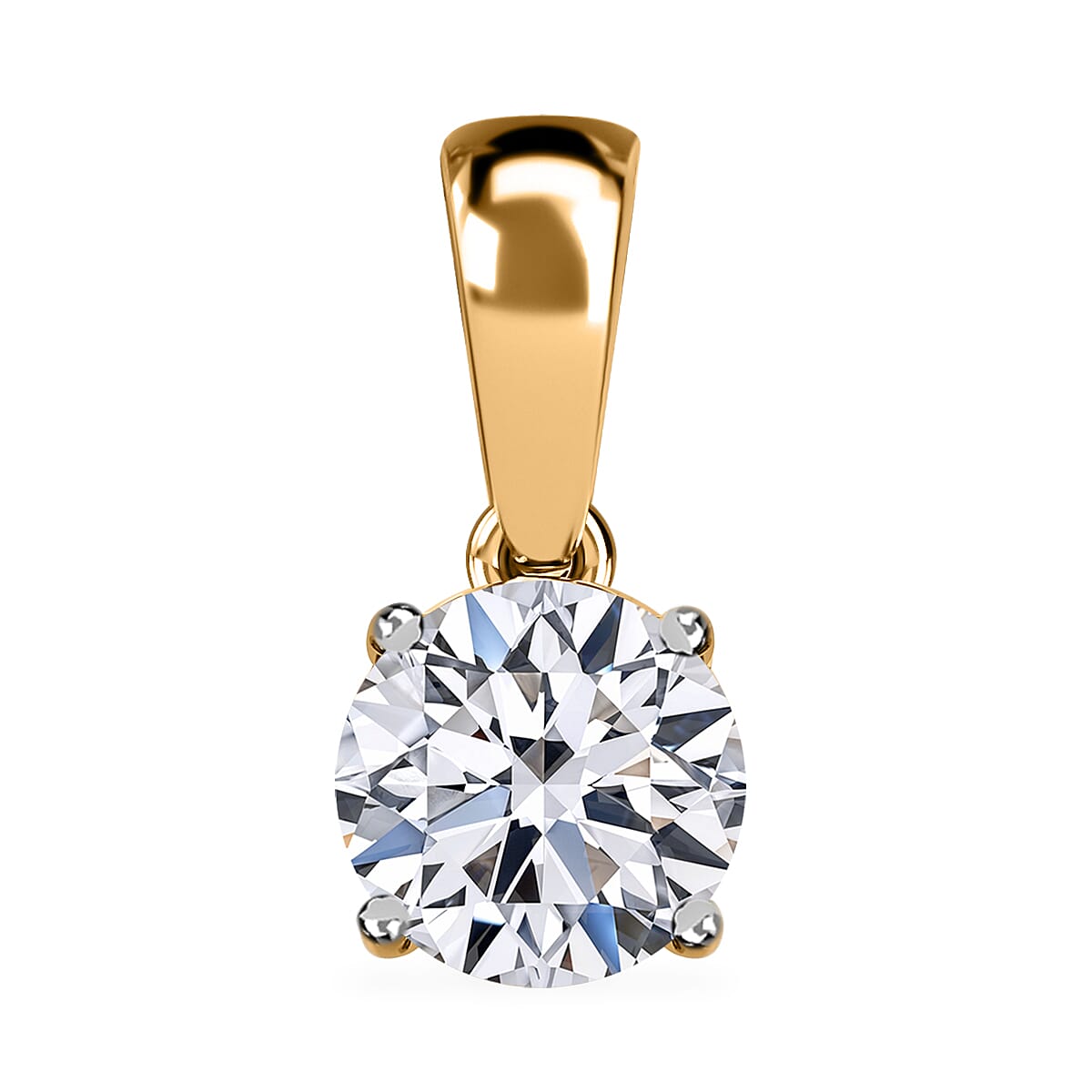 Luxuriant - 9K Yellow Gold SGL Certified (SI-GH) Lab Grown Diamond Pendant 1.00 Ct.