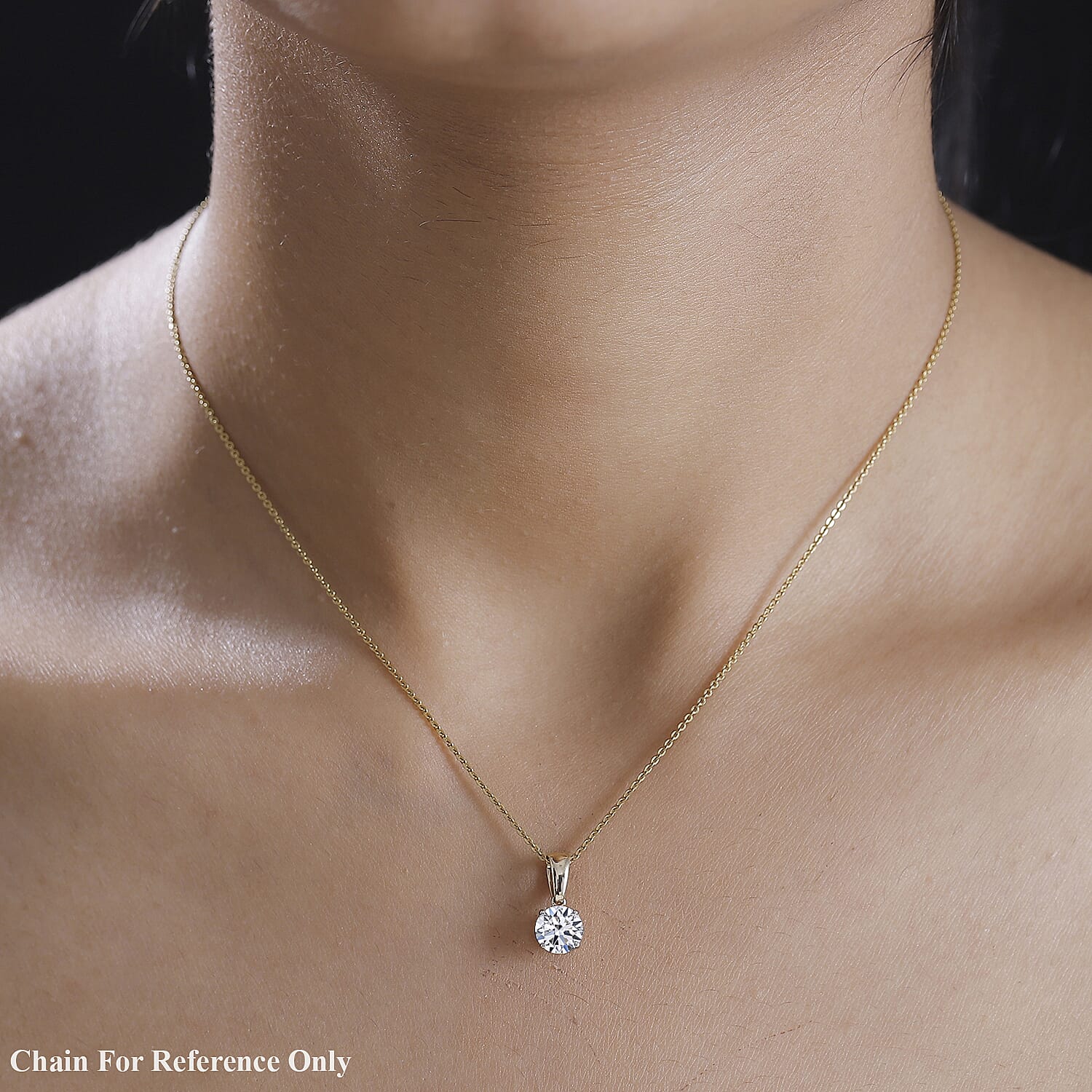 Luxuriant - 9K Yellow Gold SGL Certified (SI-GH) Lab Grown Diamond Pendant 1.00 Ct.