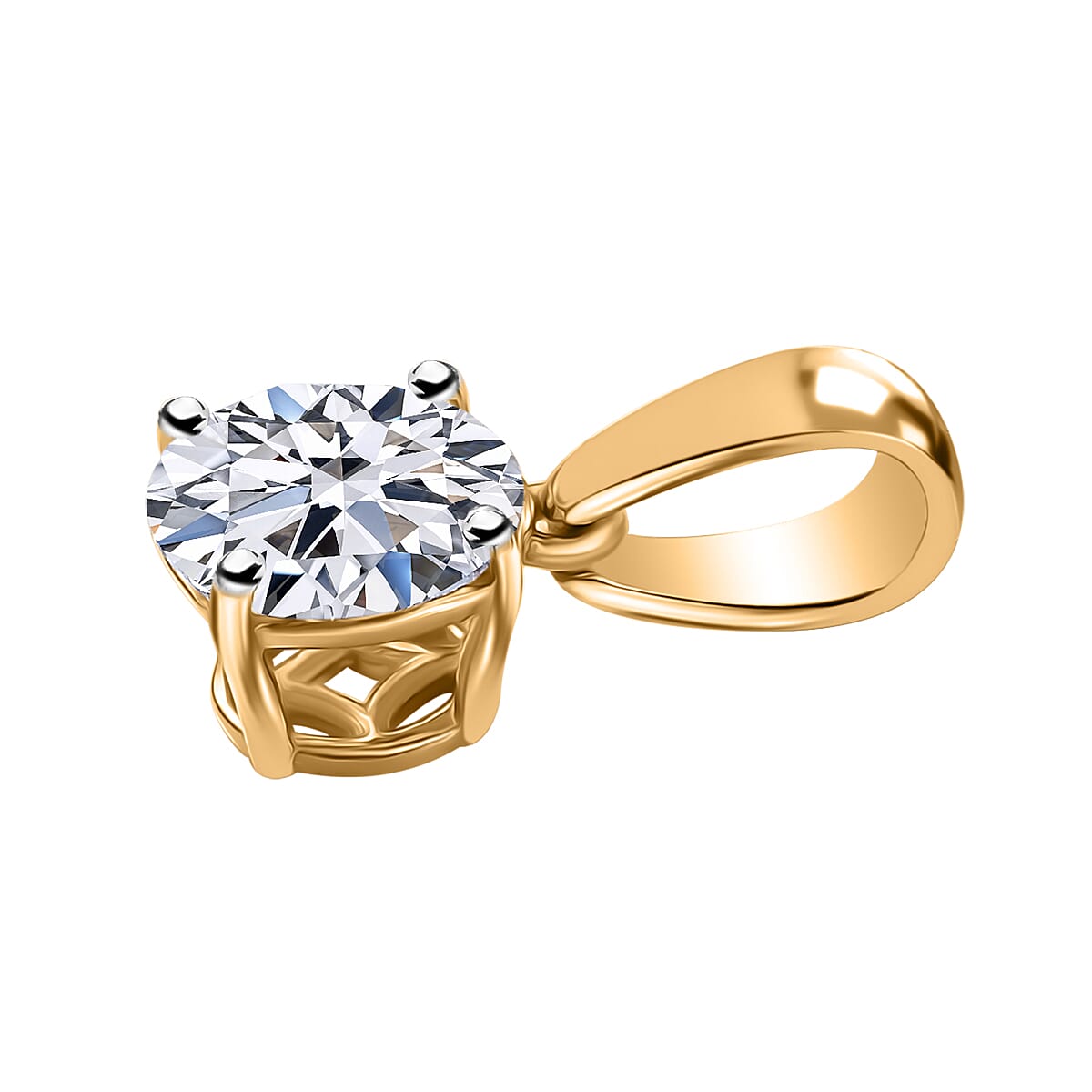 Luxuriant - 9K Yellow Gold SGL Certified (SI-GH) Lab Grown Diamond Pendant 1.00 Ct.