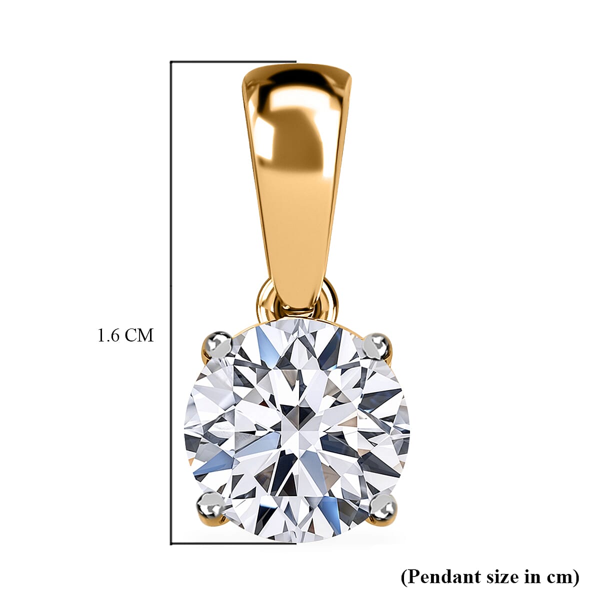 Luxuriant - 9K Yellow Gold SGL Certified (SI-GH) Lab Grown Diamond Pendant 1.00 Ct.